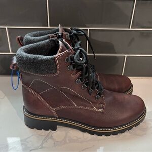 Martino Women’s Brown Leather Fleece Lined Winter Boots Size 9.5 NWT